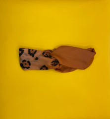 Leopard Print Satin Knotted Head Band