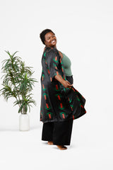 womens satin robe crab claw print