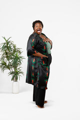 womens satin robe floral print