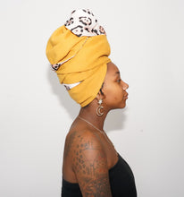 Load image into Gallery viewer, Satin-Lined Leopard Wool Head Wrap – Wool Blend & Wooly Satin