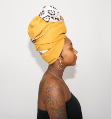 Satin-Lined Leopard Wool Head Wrap – Wool Blend & Wooly Satin