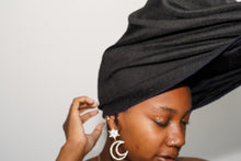 Load image into Gallery viewer, Black Silk Lined Head Wrap
