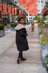 Black Leopard Satin Lined Robe Coat