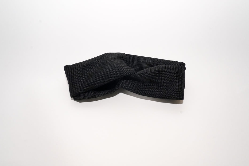 Black Linen Knotted Head Band
