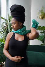 Load image into Gallery viewer, floral green womens silk scarf
