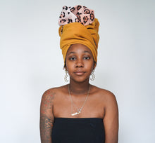 Load image into Gallery viewer, Satin-lined Leopard Wool Head Wrap

