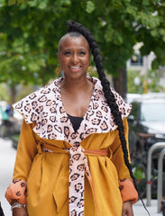 Camel Leopard Satin Lined Robe Coat
