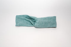 Light Blue Linen Knotted Head Band