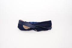 Navy African Print Knotted Head Band